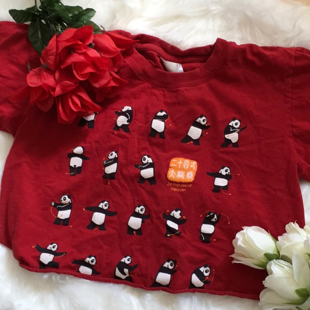 Panda lungful graphic cropped top🐼